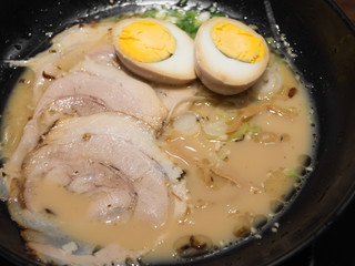 Japanese food ramen with egg