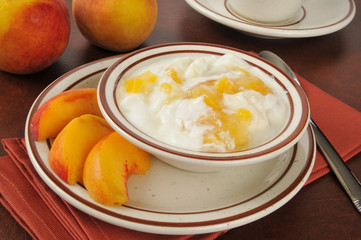 Greek yogurt with peaches