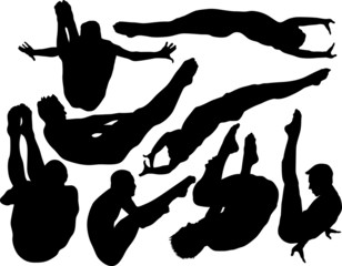 vector swimmer silhouettes