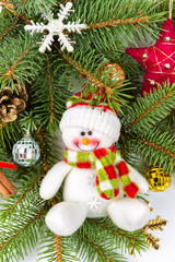 Obraz na płótnie Canvas christmas decoration with snowman