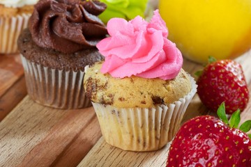 Pink Chocolate Chip Cupcake