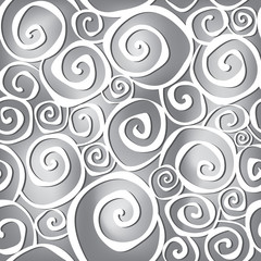 Abstract black and white wavy background in 1960s fabric style.