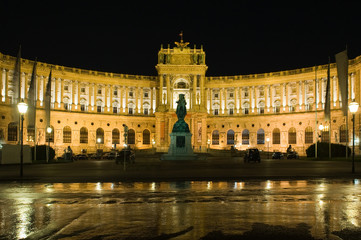Fototapeta na wymiar Hofburg Imperial Palace at night