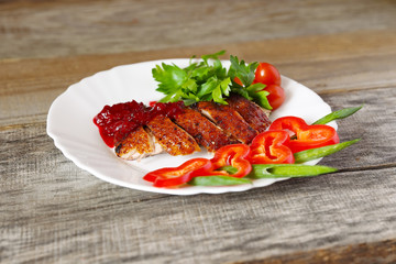 Roasted duck fillet