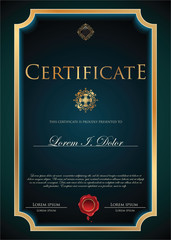 Certificate or diploma template, vector illustration