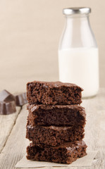 home made brownie and bottle milk