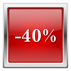 40 percent discount icon