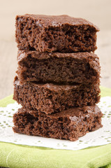 home made brownie on a napkin