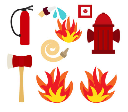 Fire safety vector illustration isolated