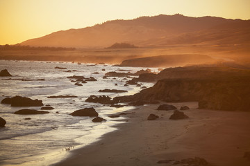 beach at sunset, San Simeon, California
