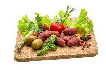 Salami sausages