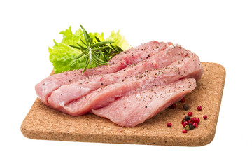 Raw pork steak