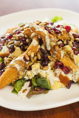 Southern style chicken salad with pumpkin seeds