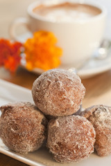 cinnamon and golden raisin beignets