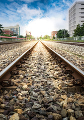 Fototapeta premium Railroad in the City