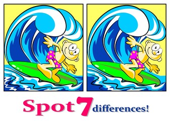 The surfer - Find the seven differences
