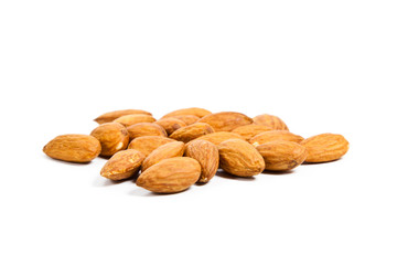 almonds isolated on the white background