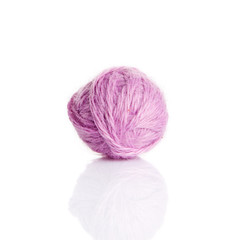 ball of yarn on white background