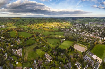 Poster Idyllic rural, aerial view, Cheltenham UK © travelwitness