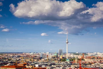Fotobehang Fernsehturm television tower, Berlin views, Germany © travelwitness