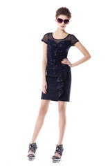 Fototapeta premium Full body shot of a beautiful girl, isolated