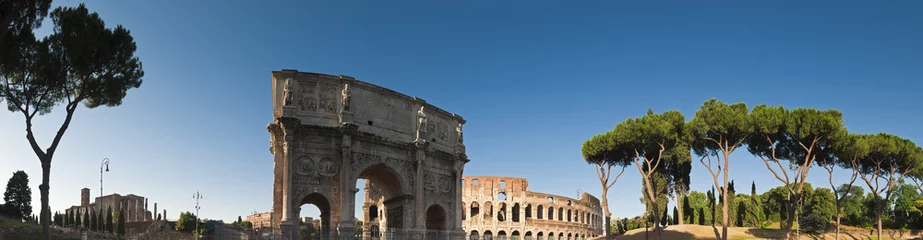 Foto auf Leinwand Konstantinsbogen, Kolosseum, Rom © travelwitness