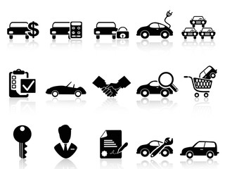 car dealership icons set