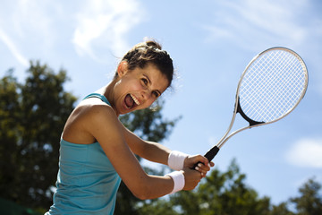 Girl Playing Tennis 