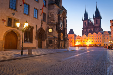 Naklejka na ściany i meble Old Town Hall, Church of our Lady Tyn, Prague