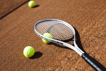 Tennis racket with tennis ball