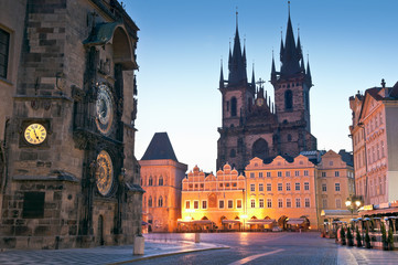 Obraz premium Ratusz Staromiejski, Kościół Najświętszej Marii Panny Tyn, Praga