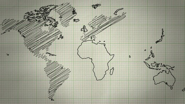 World Map Drawing Background