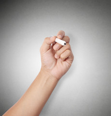 Naklejka premium plan sign written on a glass by a hand holding