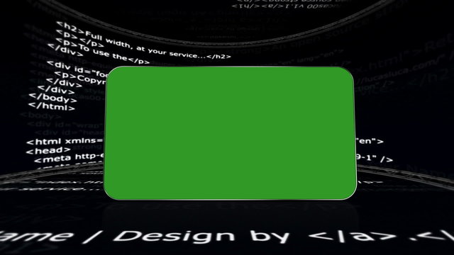 Green Screen Monitor in HTML Room, with Alpha Matte