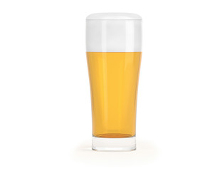 Glas Bier voll mit Schaum