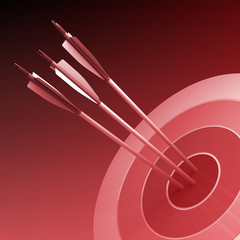 Arrows hitting the center of target - success business concept