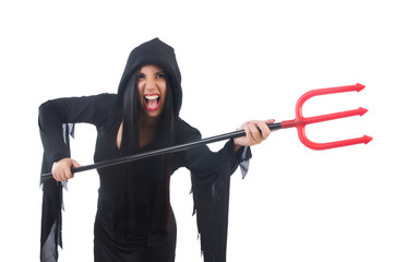 Young woman in halloween concept