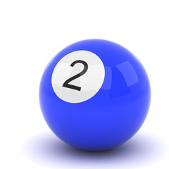 Billiard ball isolated on white