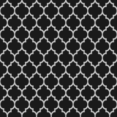 Black and white islamic seamless pattern - obrazy, fototapety, plakaty