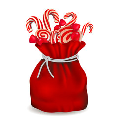 Santa bag with candy, vector illustration