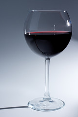 Wine glass with red wine