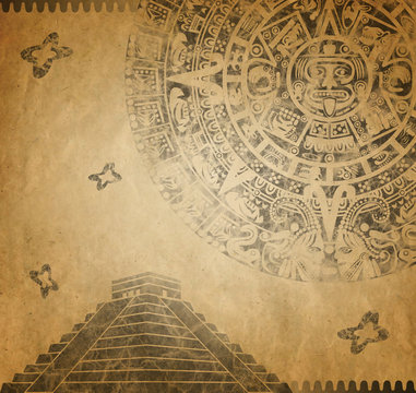 Mayan Calendar and pyramid