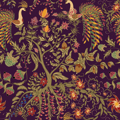 Fairy floral seamless pattern