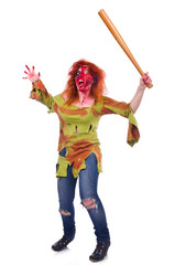 Woman vampire isolated on the background