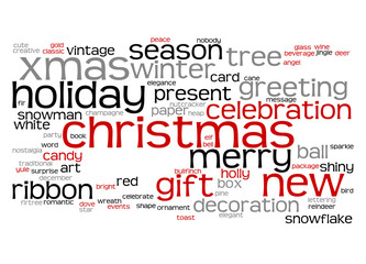 Fototapeta premium Christmas text cloud
