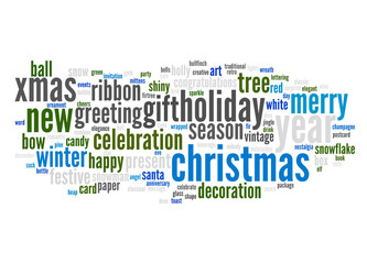 Fototapeta premium Christmas text cloud