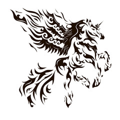 Obraz premium horse tattoo