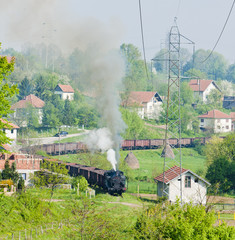 Fototapeta na wymiar pary Pociąg towarowy, Durdevik, Bośnia i Hercegowina