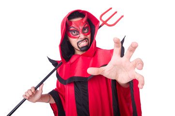 Man devil in red costume