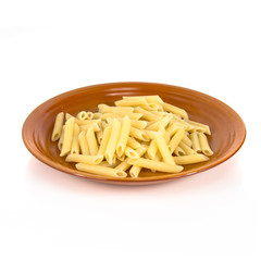 Macaroni isolated over white background